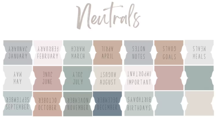 Neutral Planner Tabs