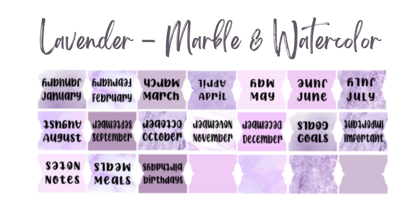 Monthly planner tabs & stickers