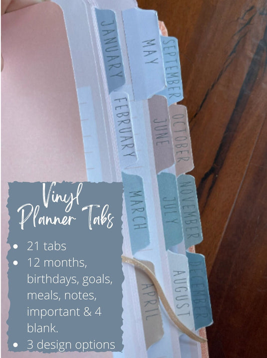 Monthly planner tabs & stickers